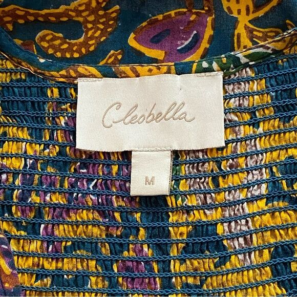 Cleobella Multicolored Chloe Indoblockprint Button Down Blouse Size Medium - Picture 13 of 14